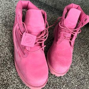 Kids PINK TIMBERLAND BOOTS